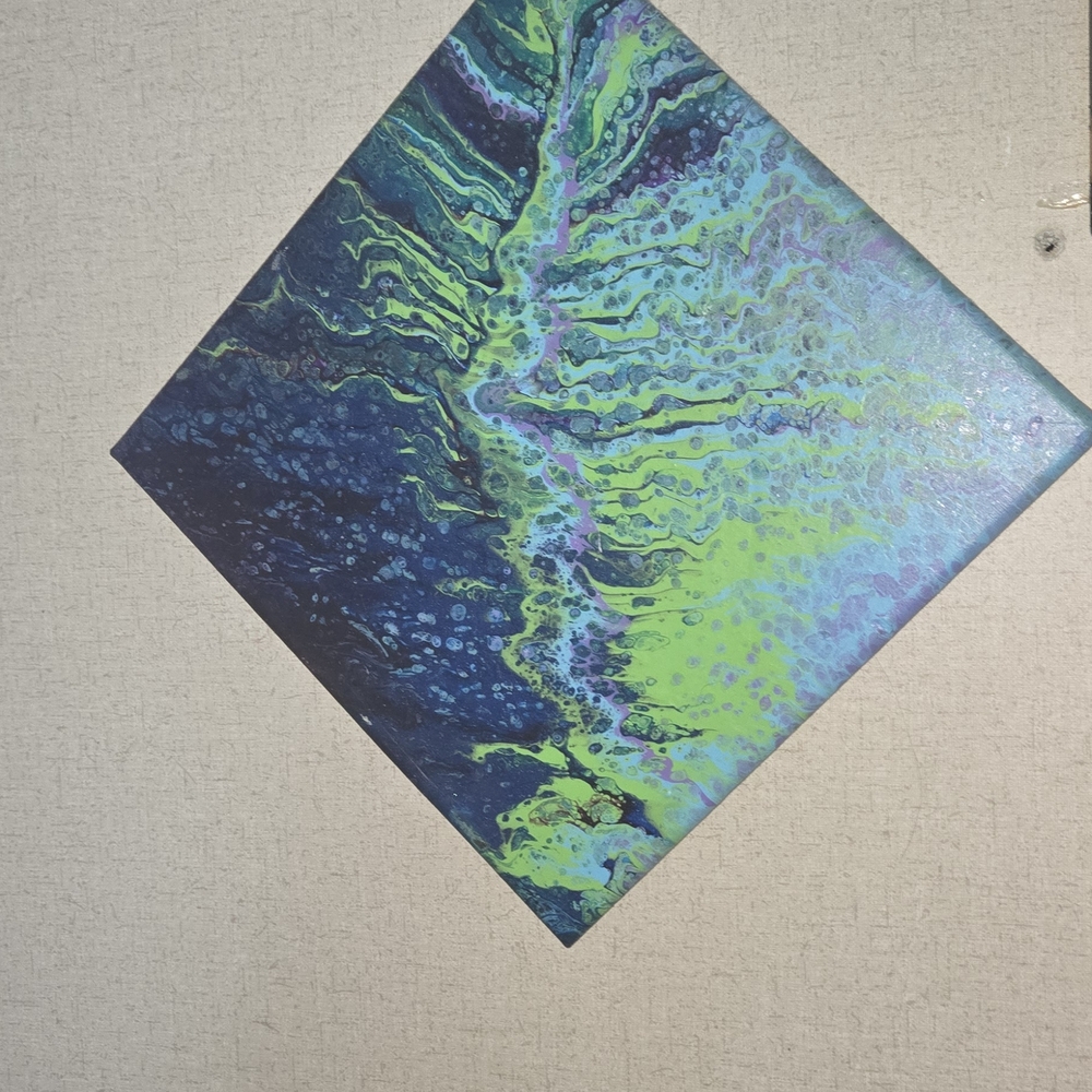 Ethereal Blue and Green Abstract Painting